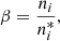 $$ \begin{aligned} \beta = \frac{n_{i}}{n_{i}^*}, \end{aligned} $$