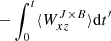 $ -\int^{t}_0 \langle W_{xz}^{J \times B} \rangle \mathrm{d}t^\prime $
