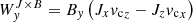 $ W_{y}^{J \times B} = B_y \left(J_x {v_{\mathrm{c}}}_z - J_z {v_{\mathrm{c}}}_x\right) $