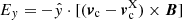 $ E_y = -\hat{y}\cdot[({\boldsymbol{v}}_{\mathrm{c}} - {\boldsymbol{v}}^{\mathrm{X}}_{\mathrm{c}}) \times {\boldsymbol{B}}] $