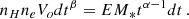 $$ \begin{aligned} n_H n_e V_o dt^{\beta } = {EM}_* t^{\alpha -1}dt\, . \end{aligned} $$