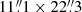 $ 11{{\overset{\prime\prime}{.}}}1 \times 22{{\overset{\prime\prime}{.}}}3 $