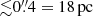 $ {\lesssim} 0{{\overset{\prime\prime}{.}}}4 = 18\, \mathrm{pc} $