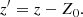 $$ \begin{aligned} z^\prime = z - Z_0. \end{aligned} $$