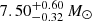 $ 7.50^{+0.60}_{-0.32}\,M_\odot $