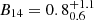 $ B_{14} = 0.8^{+1.1}_{0.6} $