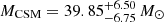 $ M_{\mathrm{CSM}} = 39.85^{+6.50}_{-6.75}\,M_{\odot} $