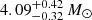 $ 4.09^{+0.42}_{-0.32}\,M_{\odot} $