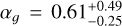 ${\alpha _} = 0.61_{ - 0.25}^{ + 0.49}$