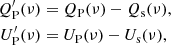 $$ \begin{aligned} Q^{\prime }_{\rm P}(\nu )&= Q_{\rm P}(\nu ) - Q_{\rm s}(\nu ), \nonumber \\ U^{\prime }_{\rm P}(\nu )&= U_{\rm P}(\nu ) - U_{\rm s}(\nu ), \end{aligned} $$
