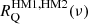 $ R_{\mathrm{Q}}^{\mathrm{HM1,HM2}} (\nu) $