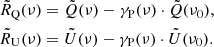 $$ \begin{aligned} \tilde{R}_{\rm Q}(\nu )&= \tilde{Q}(\nu )-\gamma _{\rm P}(\nu )\cdot \tilde{Q}(\nu _0), \\ \tilde{R}_{\rm U}(\nu )&= \tilde{U}(\nu )-\gamma _{\rm P}(\nu )\cdot \tilde{U}(\nu _0).\nonumber \end{aligned} $$