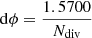 $ \mathrm{d}\phi = \frac{1.5700}{N_{\mathrm{div}}} $