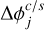 $\Delta \phi _j^{c/s}$