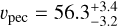${\upsilon _{{\rm{pec}}}} = 56.3_{ - 3.2}^{ + 3.4}$
