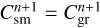$C_{{\rm{sm}}}^{n + 1} = C_{{\rm{gr}}}^{n + 1}$