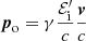 $ \boldsymbol{p}_{\mathrm{o}}=\gamma\frac{\mathcal{E}^{\prime}_{\mathrm{i}}}{c}\frac{\boldsymbol{v}}{c} $