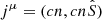 $ j^{\mu}=(cn,cn\hat{S}) $