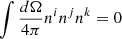 $ \int\frac{d\Omega}{4\pi}n^in^jn^k=0 $