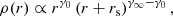 $$ \begin{aligned} \rho (r) \propto r^{\gamma _0} \left(r+r_{\rm s} \right)^{\gamma _{\infty }-\gamma _0}, \end{aligned} $$