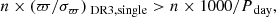 $$ \begin{aligned} n \times (\varpi /\sigma _{\varpi })_{\text{ DR3,single}} > n\times 1000/P_{\text{ day}}, \end{aligned} $$