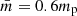 $ \bar{m} = 0.6 m_{\mathrm{p}} $
