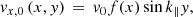 $$ \begin{aligned} { v}_{x,0}\left(x,{ y}\right) \,=\, { v}_{0}f(x)\sin {k_{\parallel }{ y}} , \end{aligned} $$