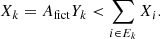 $$ \begin{aligned} X_k = A_{\mathrm{fict} } Y_k < \sum _{i \in E_k} X_i. \end{aligned} $$