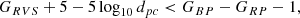 $$ \begin{aligned} G_{RVS}+5-5\log _{10}d_{pc} < G_{BP}-G_{RP} - 1 ,\end{aligned} $$