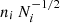 $ n_i \, N_i^{-1/2} $