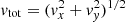 $ v_{\rm tot} = (v_x^2+v_{\it y}^2)^{1/2} $