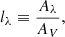 $$ \begin{aligned} l_\lambda \equiv \frac{A_\lambda }{A_V}, \end{aligned} $$