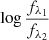 $ \log \frac{f_{\lambda _1}}{f_{\lambda _2}} $