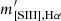 $ m^\prime_{\mathrm{[SIII],H\alpha }} $