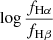 $ \log \frac{f_{\mathrm{H\alpha}}}{f_{\mathrm{H\beta}}} $