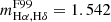 $ m^{\mathrm{F99}}_{\mathrm{H\alpha ,H\delta}} = 1.542 $