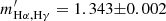 $ m^\prime_{\mathrm{H\alpha ,H\gamma}} = 1.343{\pm} 0.002 $