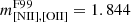 $ m^{\mathrm{F99}}_{\mathrm{[NII],[OII]}} = 1.844 $