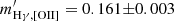 $ m^\prime_{\mathrm{H}\gamma ,[\mathrm{OII}]} = 0.161{\pm} 0.003 $
