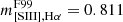 $ m^{\mathrm{F99}}_{\mathrm{[SIII] ,H\alpha }} = 0.811 $