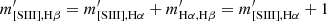 $ m^\prime_{\mathrm{[SIII] ,H\beta }} = m^\prime_{\mathrm{[SIII] ,H\alpha }} + m^\prime_{\mathrm{H\alpha ,H\beta }} = m^\prime_{\mathrm{[SIII] ,H\alpha }} + 1 $