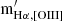 $ \rm m^\prime_{\mathrm{H\alpha ,[OIII]}} $