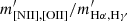 $ m^\prime_{\mathrm{[NII],[OII]}}/m^\prime_{\mathrm{H\alpha,H\gamma}} $