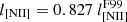 $ l_{\mathrm{[NII]}}=0.827\ l^{\mathrm{F99}}_{\mathrm{[NII]}} $