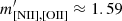 $ m^\prime_{\mathrm{[NII],[OII]}} \approx 1.59 $
