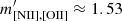 $ m^\prime_{\mathrm{[NII],[OII]}} \approx 1.53 $