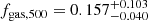 $ f_{\mathrm{gas,500}}=0.157_{-0.040}^{+0.103} $