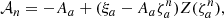 $$ \begin{aligned} \mathcal{A} _n&=-A_a+(\xi _a-A_a\zeta _a^n)Z(\zeta _a^n),\end{aligned} $$