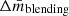 $ \Delta \bar{m}_{\mathrm{blending}} $