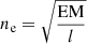 $ n_{\mathrm{e}}=\sqrt{\frac{\mathrm{EM}}{l}} $